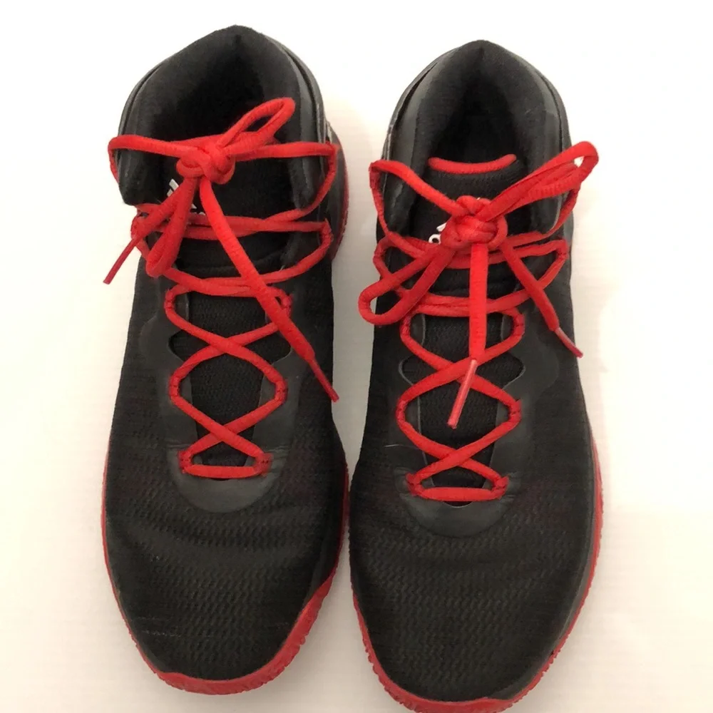 ADIDAS RED BLACK BASKETBALL SNEAKERS MENS SIZE 8